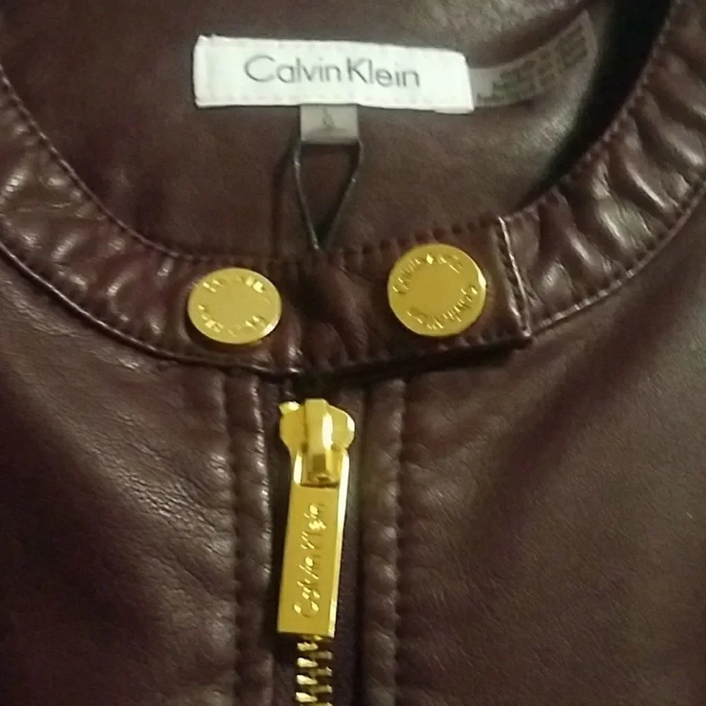 🎉HP🎉 Calvin Klein Faux Leather Moto - Picture 6 of 7